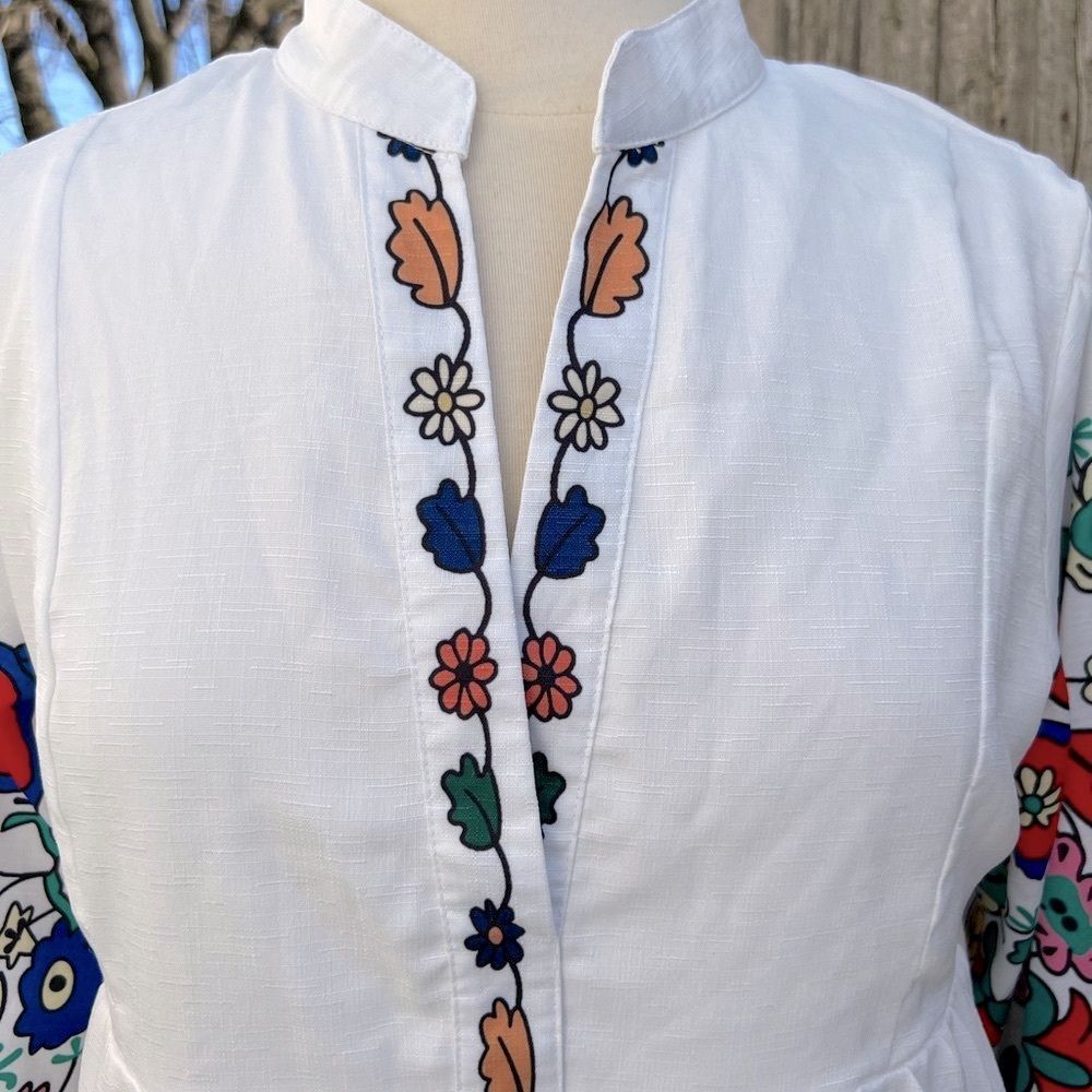 🦋Shein Floral Embroidered White Dress Size L (AA2) - Picture 4 of 10